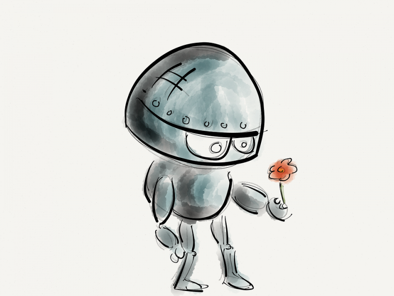 Aka Archi urba SI_Robot with a flower